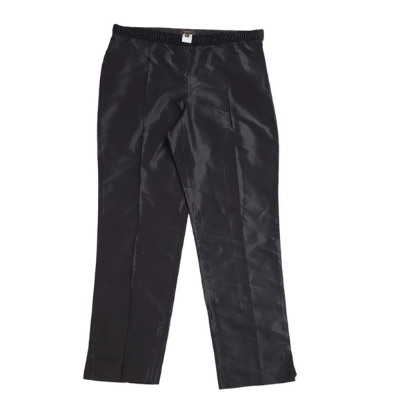 Vera Wang Vintage 90's Black Tapered Shiny Trousers UK Women's 12 W30 L26