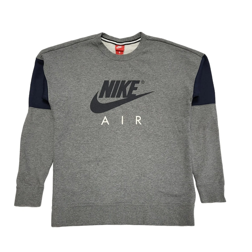 Nike Grey & Blue Crew Neck Sweatshirt Uk Men's Size M DD195