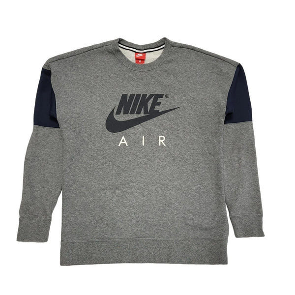 Nike Grey & Blue Crew Neck Sweatshirt Uk Men's Size M DD195