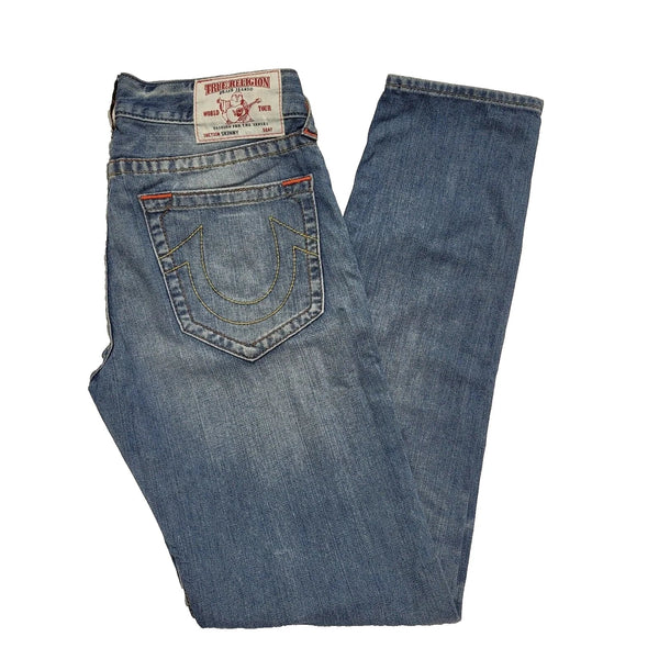 True Religion Faded Blue Skinny Denim Jeans Uk Men's S W31 L34 L146