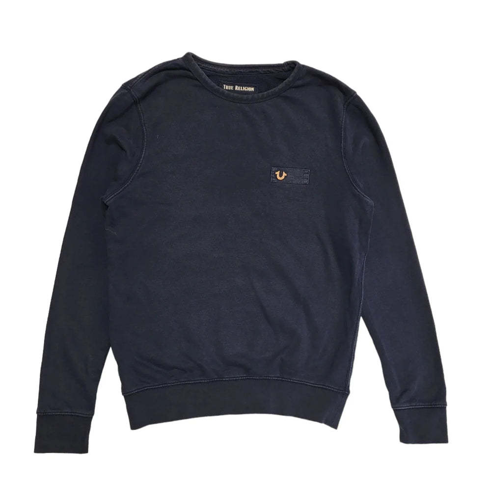 True Religion Y2K Navy Blue Round Neck Sweatshirt Uk Men's Size Large
