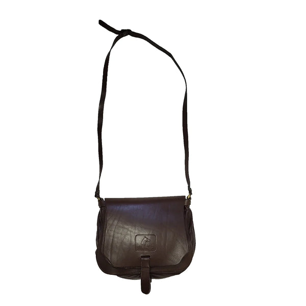 Le Sac Pony Vintage Brown Leather Cross Body Saddle  Bag Uk Women's 10" x 8.5"