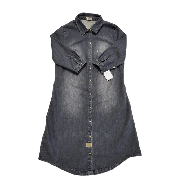 Zusss Grey Snap Fasten A-Line Denim Dress UK Women's Size XL Bnwt L681