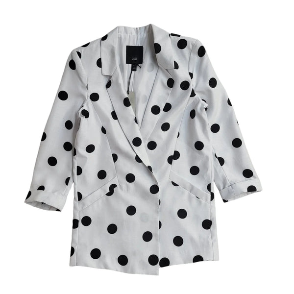 River Island White & Black Spot Open Formal/Casual Blazer Women's 8 BNWT EE624