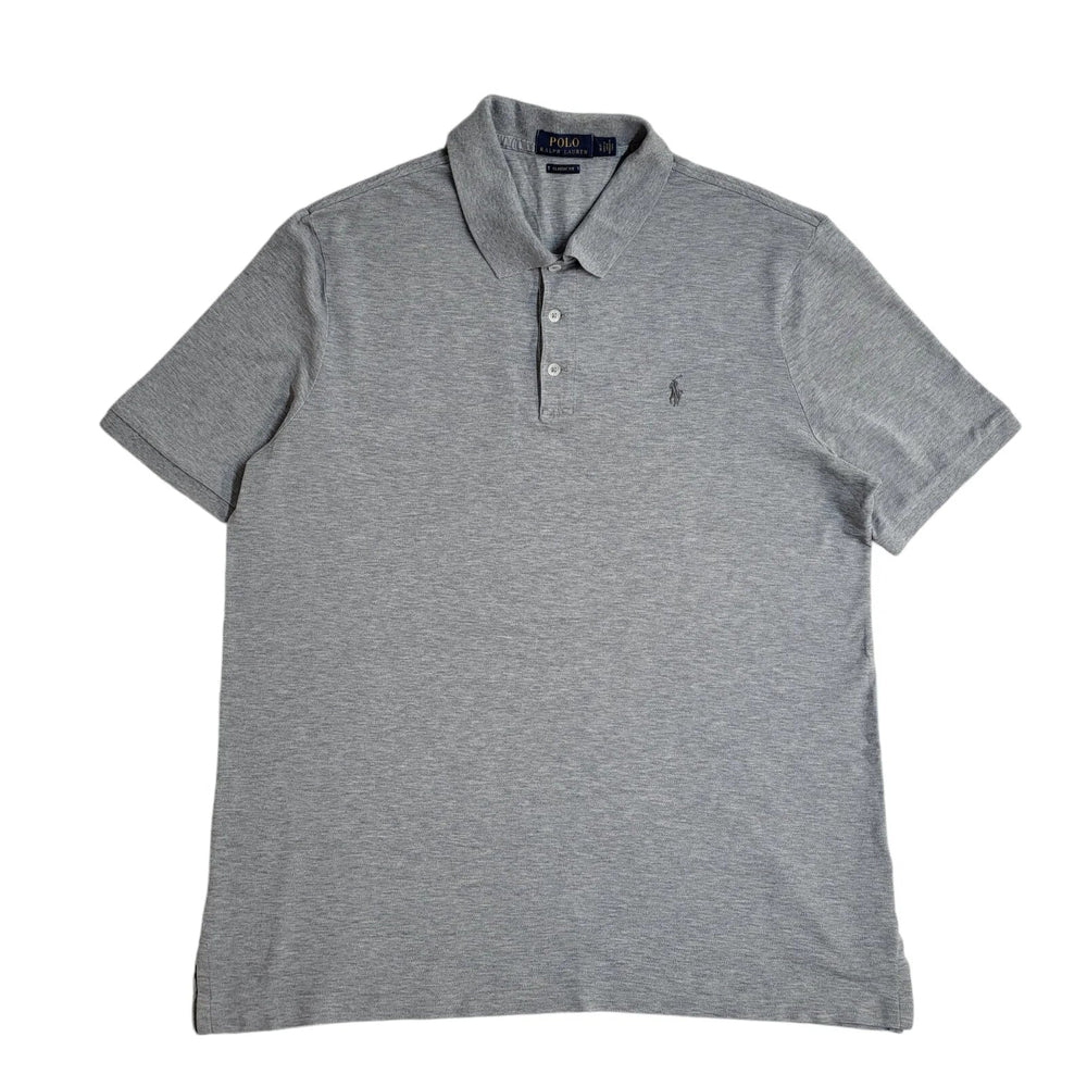 Polo Ralph Lauren Y2K Grey Short Sleeve Polo T- Shirt Men's Size L