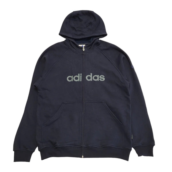 Adidas Navy Blue Drawstring Zipped Sweatshirt Hoodie Men's uk xL eu 56 H220