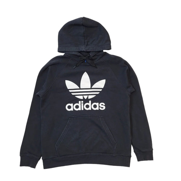 Adidas Black Spell Out Retro Long Sleeve Sweatshirt Men's Hoodie Uk M G936