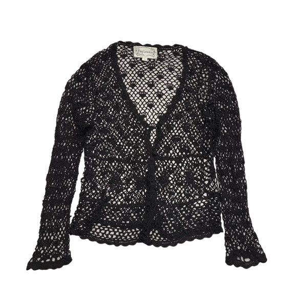 Fay Louise Vintage 90's Black  Button Up Long Sleeve Cardigan Women's UK M