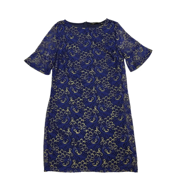Dorothy Perkins Blue Short Sleeve Shift Dress Uk Women's 14 Bnwt BB963