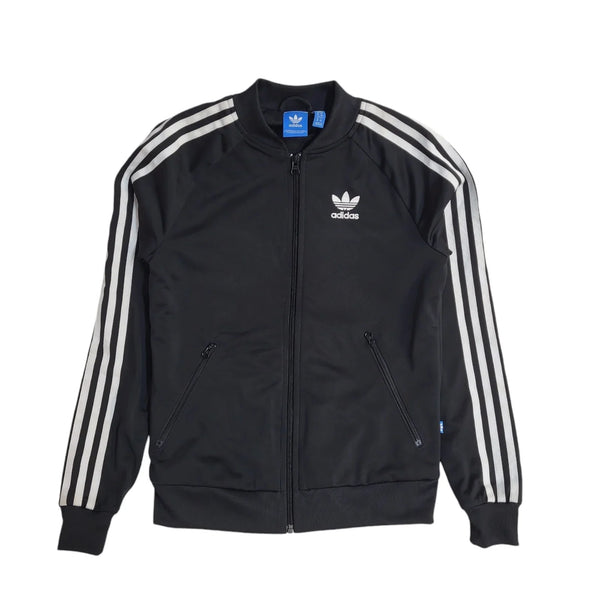 Adidas Y2K Black Full Zip Sports Tracksuit Jacket Women's UK Size 6