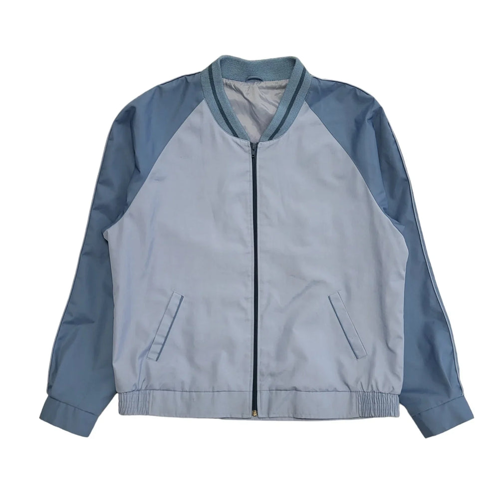 Vintage 90s Blue Zipped Bomber Jacket Uk Men's Size Extra Large