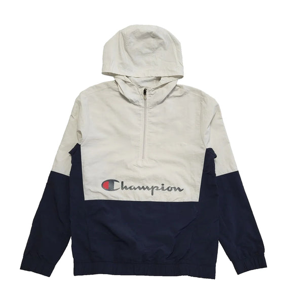 Champion Blue White 1/4 Zip Hooded Track Top UK Men's Size Small L595