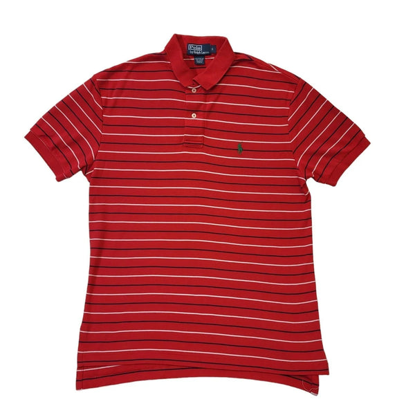 Polo Ralph Lauren Red Striped Short Sleeve Polo Shirt Men's Uk S G775