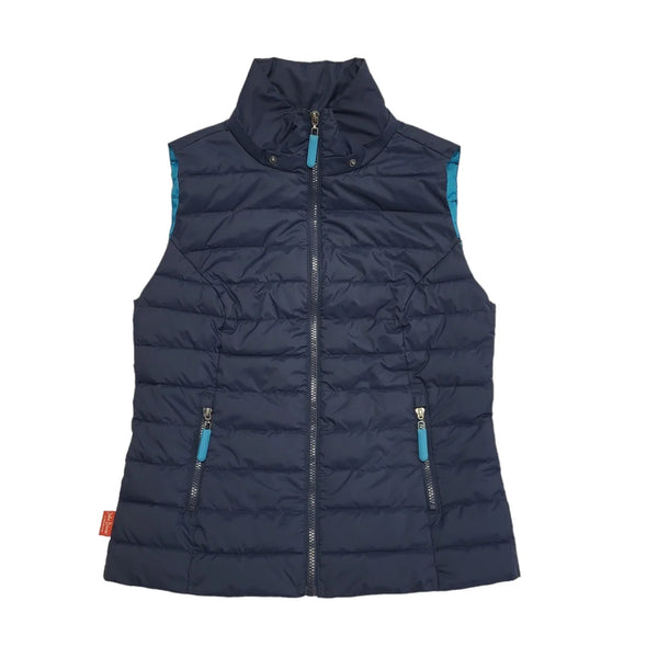 John Baner Navy Blue Sleeveless Quilted Gilet Uk Women's Size M CC46