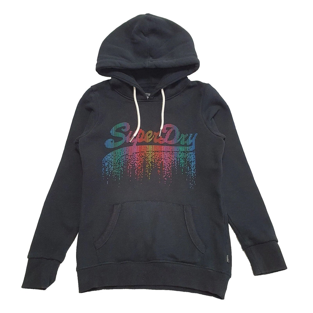 Superdry Navy Blue Long Sleeve Sports Sweatshirt Hoodie UK Women's M K828
