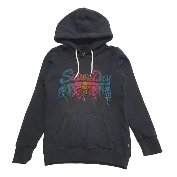 Superdry Navy Blue Long Sleeve Sports Sweatshirt Hoodie UK Women's M K828