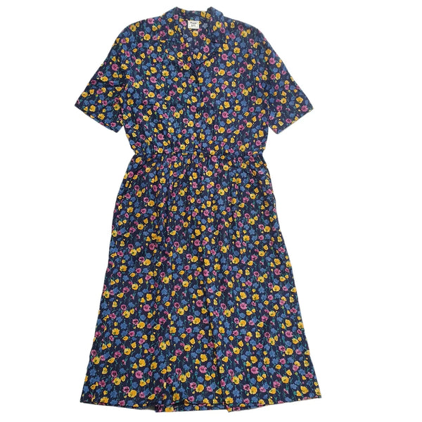 Dorothy Perkins Vintage 90s Black & White Floral Prairie Dress Womens UK Size 14