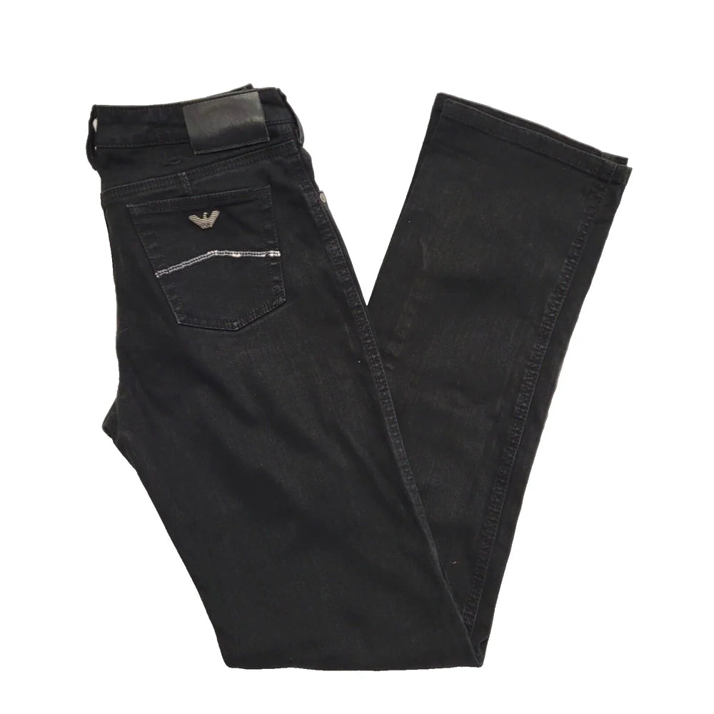 Armani Jeans Black Zip Fly Straight Slim Denim Jeans Men's  uk S W29 L34 H311