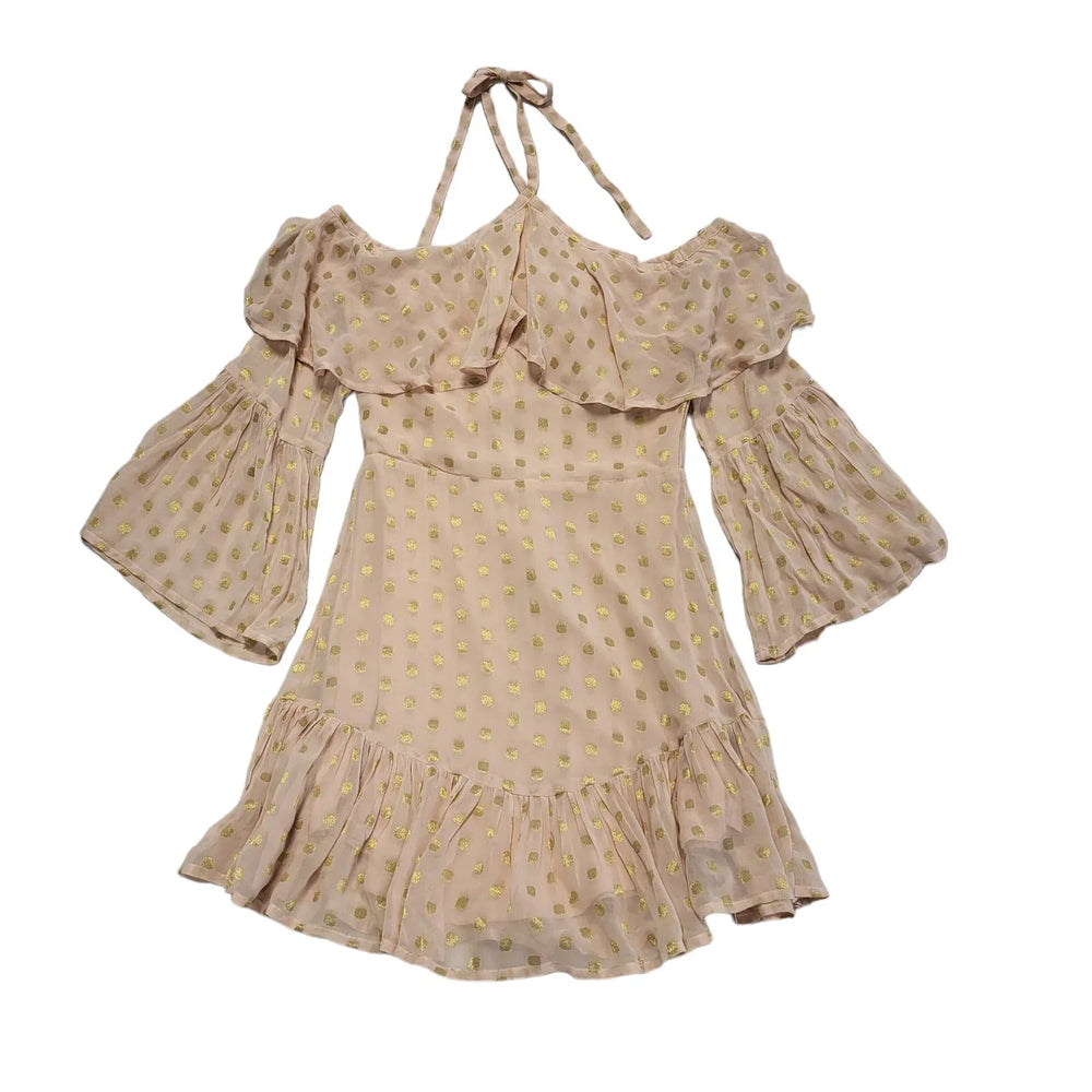 Topshop Sand 3/4 Sleeve Mini Daywear Dress Women's UK 10 Bnwt CC618
