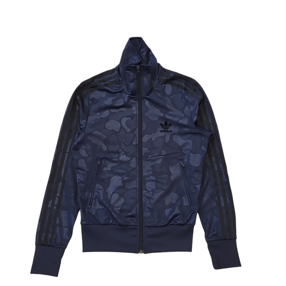 Adidas Dark Blue Patterned Tracksuit Track Jacket Women's Uk S 8 H92