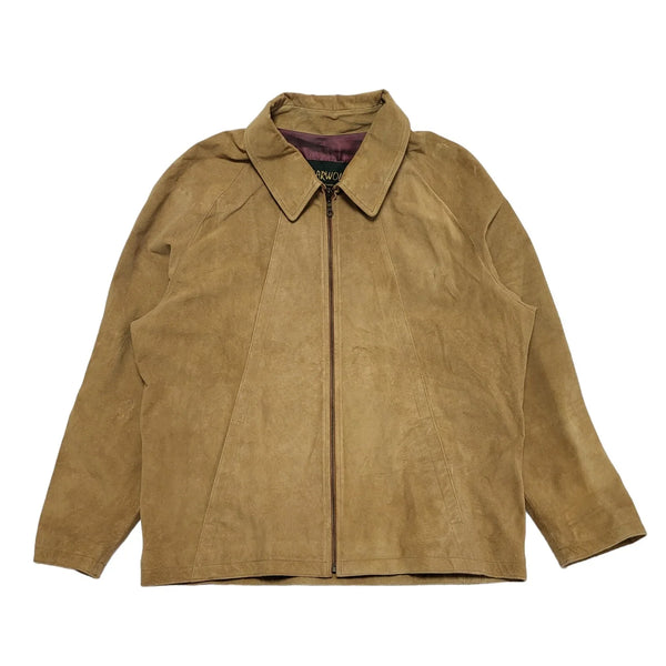 Wearwolf 80s Vintage Light Brown Zipped Suede Jacket Uk Men's Size XL