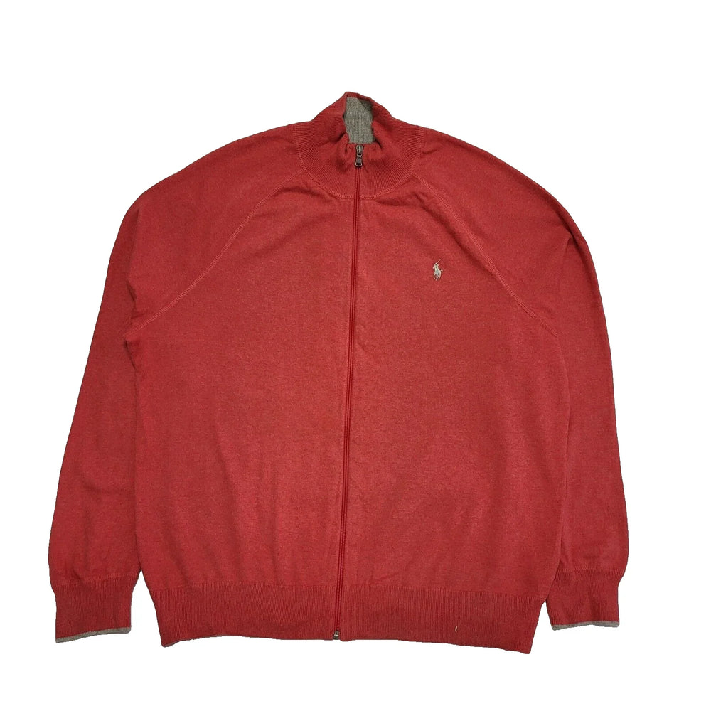 Polo Ralph Lauren Red L/Sleeve Zip Up Casual Sweatshirt UK Men's XL K142