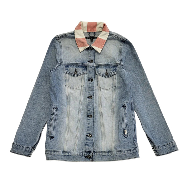 Vans Off The Wall Blue Denim Button Up Jacket Womens UK Size M CC870