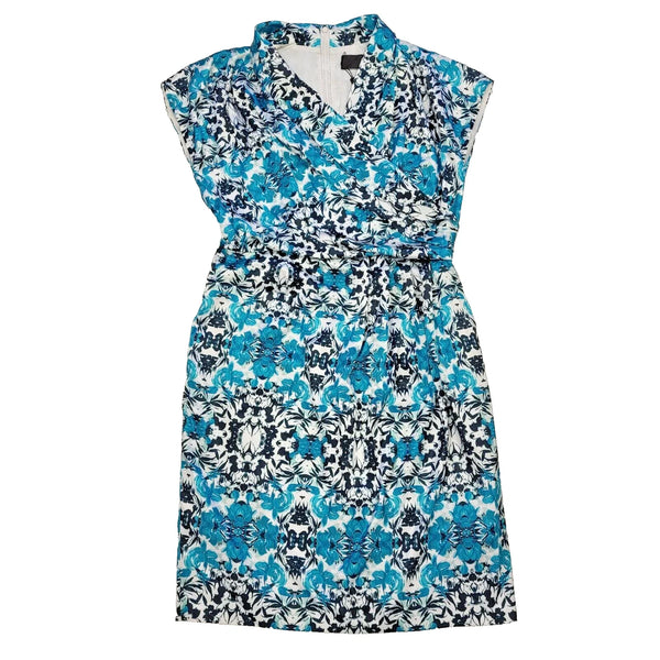 Barbara Schwarzer Green Black White Print Wrap Dress UK Women's 14 BNWT K33