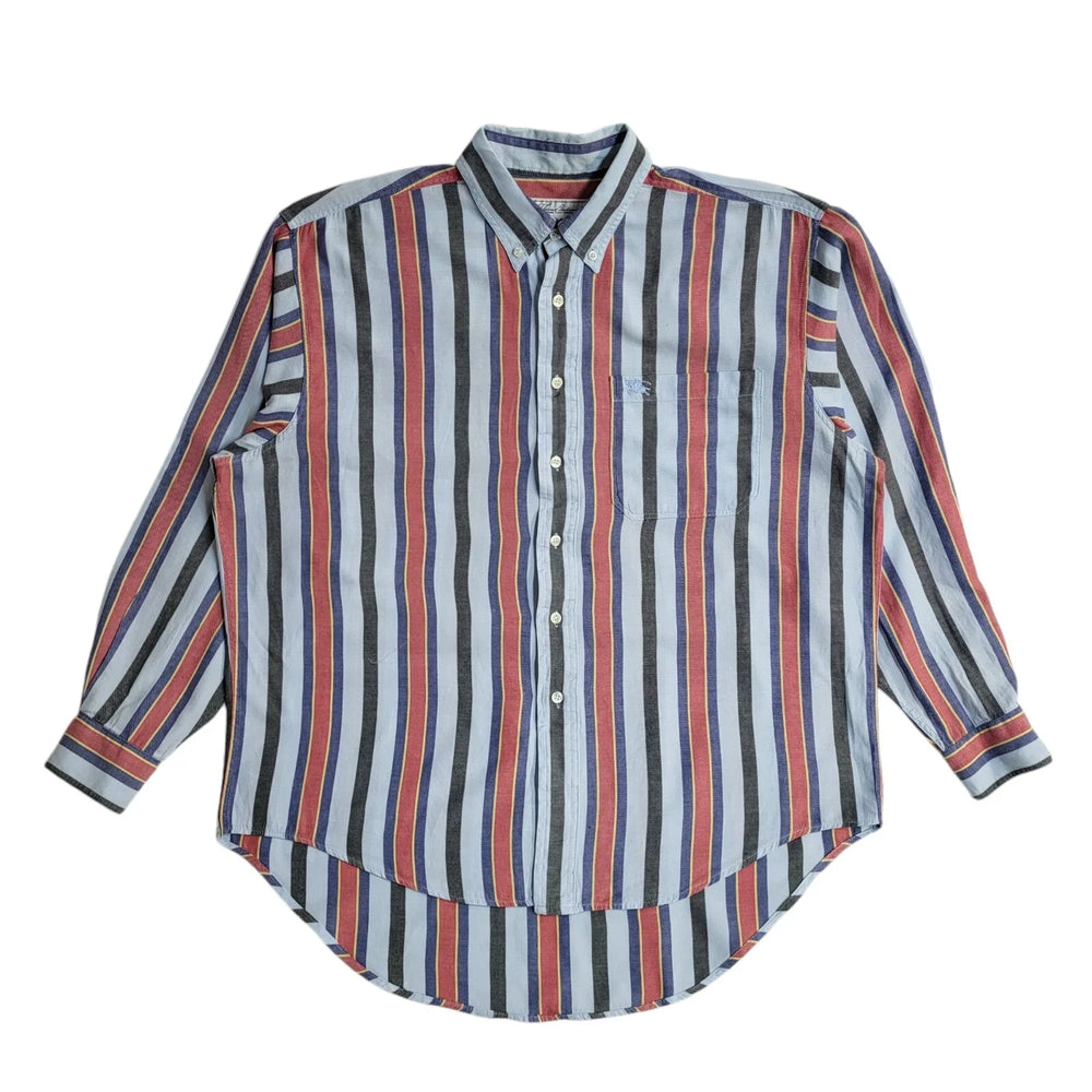 Thomas Burberry Blue & pink Striped Shirt Uk Men's Size XL EE674