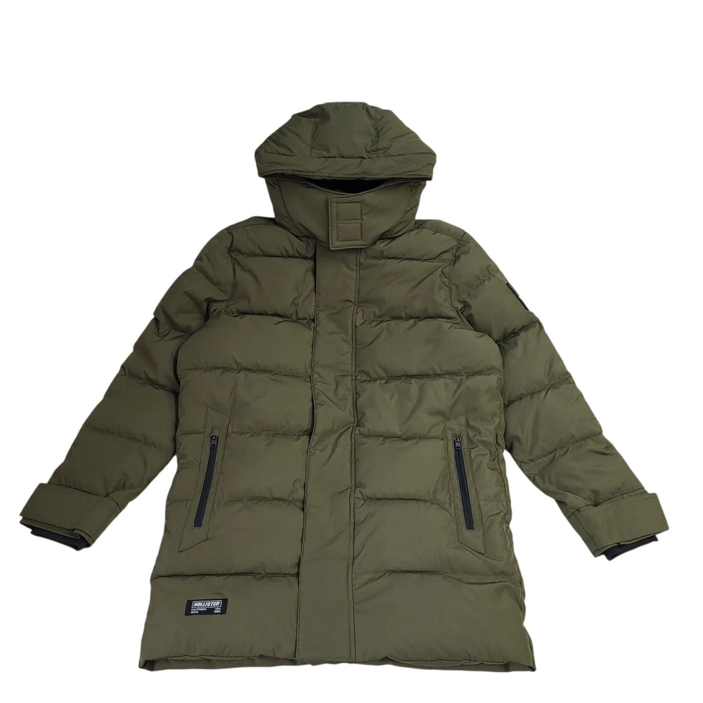 Hollister Green Zipped Quilted Hooded Jacket uk Men's S Bnwt L756