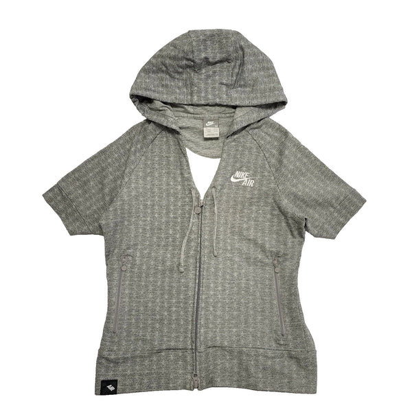 Nike Grey Zip Sports Sweatshirt S/Sleeve Hoodie UK Women's M 10 K803