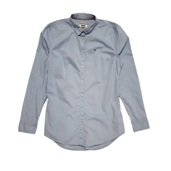 Tommy Jeans Blue Long Sleeve Shirt Uk Women's Size Medium CC550