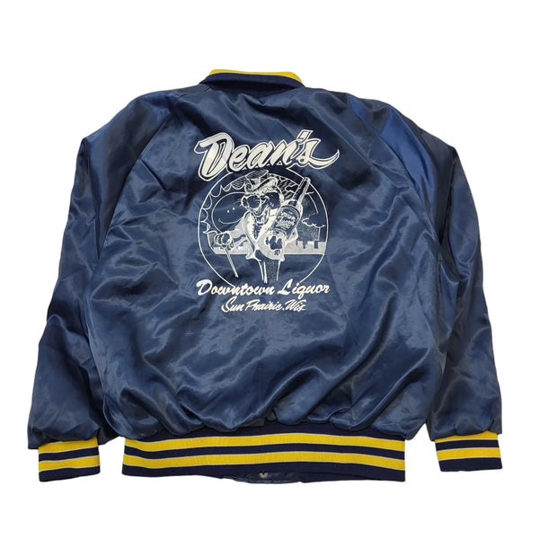 Aristo Jac Vintage 90s Navy Snap Fasten Bomber Jacket Men's Size Large