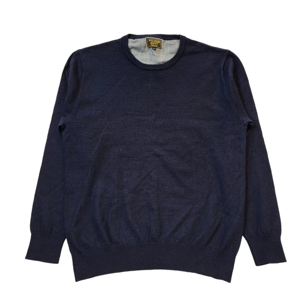 William Hunt Black Crew Neck Wool Jumper Uk Men's 2XL G515