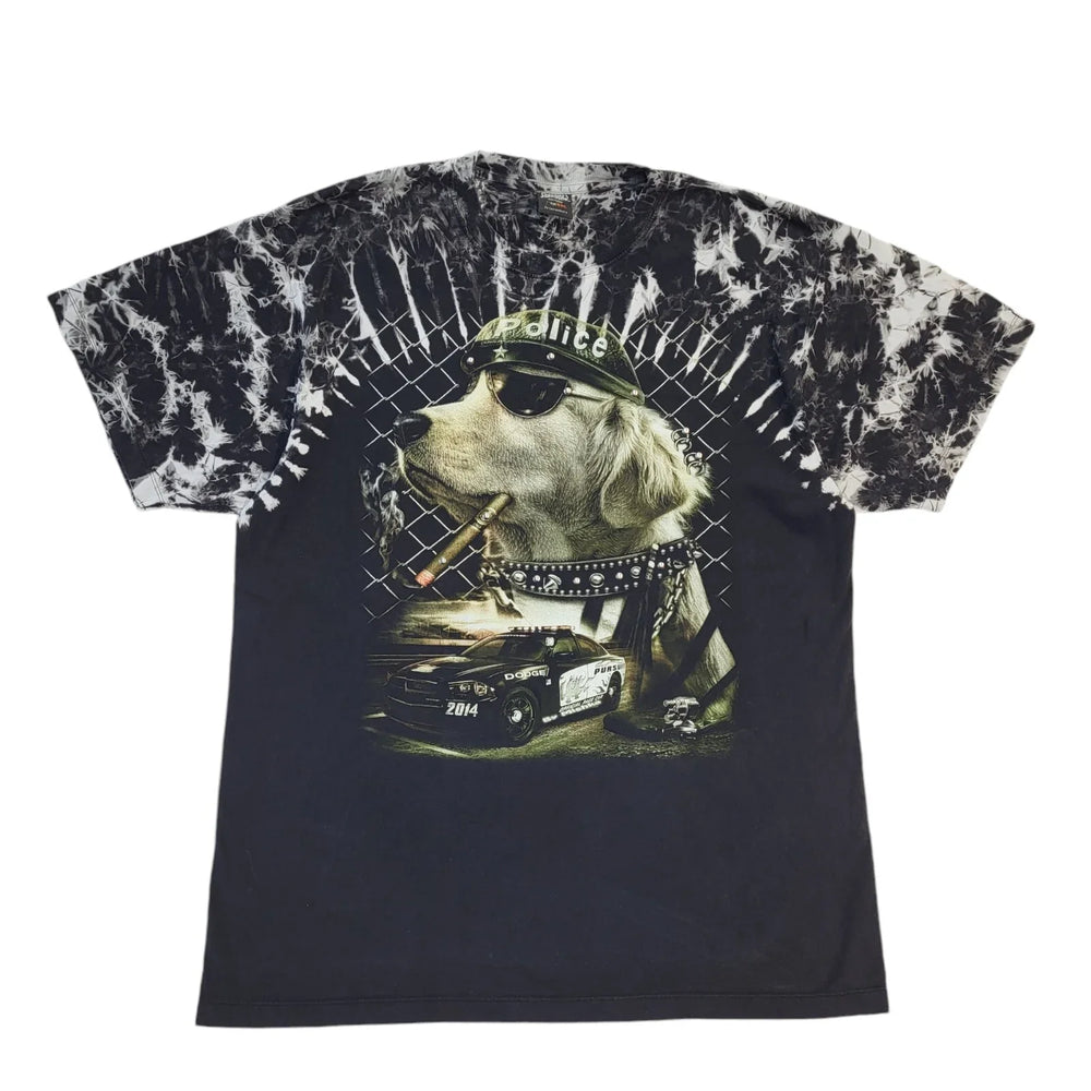 Survivers 90s Vintage Police Dog Black Crew Neck T-Shirt Men's XXL