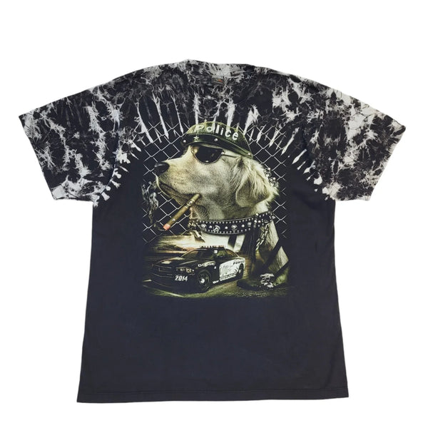Survivers 90s Vintage Police Dog Black Crew Neck T-Shirt Men's XXL