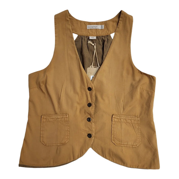 Caterpillar Beige Button Casual Waistcoat Uk Men's Size Large Bnwt EE849