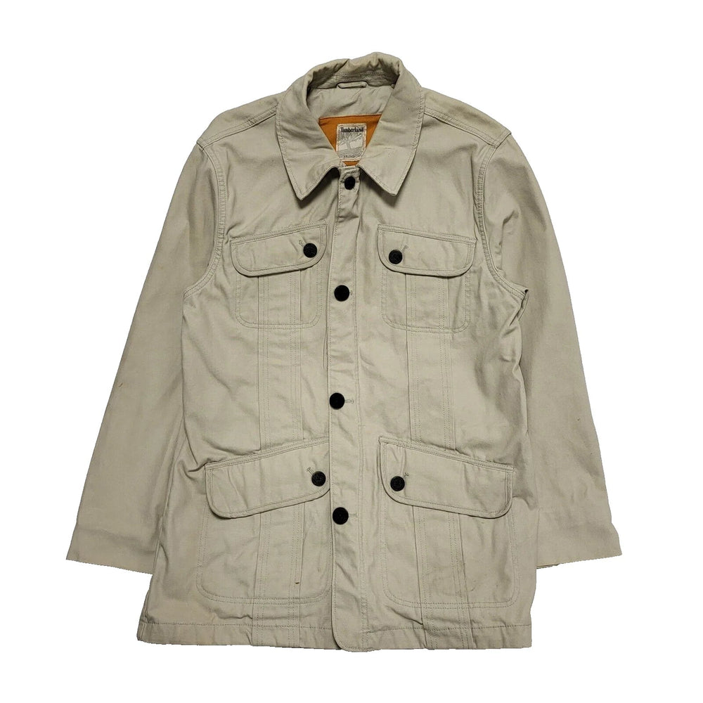 Timberland Beige Button & Zip Cotton Coat UK Men's Size L K652