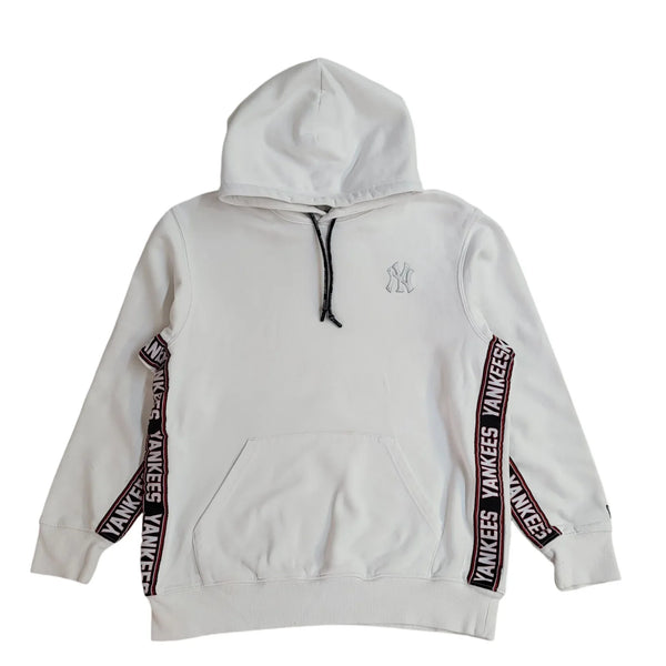 New York Yankees White Long Sleeve Hoodie UK Men's M EE641