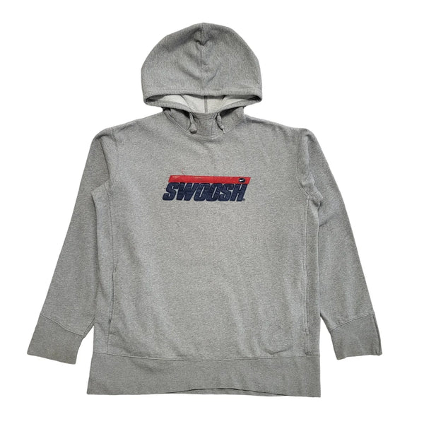 Nike Swoosh Vintage Y2k Grey Pullover Sweatshirt Hoodie Uk Men's Size L