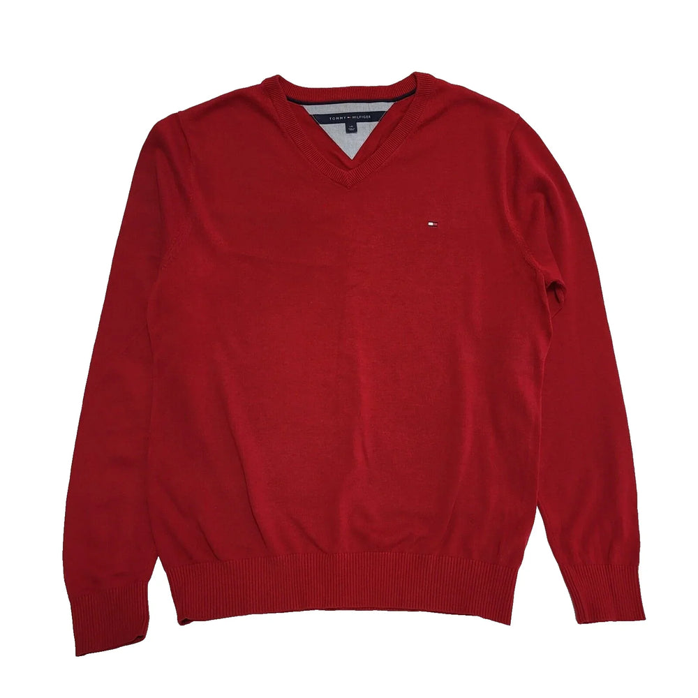 Tommy Hilfiger Red L/Sleeve Knit Jumper UK Men's Large K155