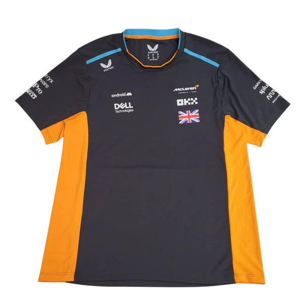 Mclaren F1 Team Black Orange Dell Tech F1 Shirt Uk Men's Size XXL Bnwt