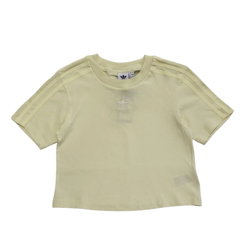 Adidas Yellow Cropped Tee Short Sleeve T-Shirt Uk Women's Size 4 Bnwt DD78