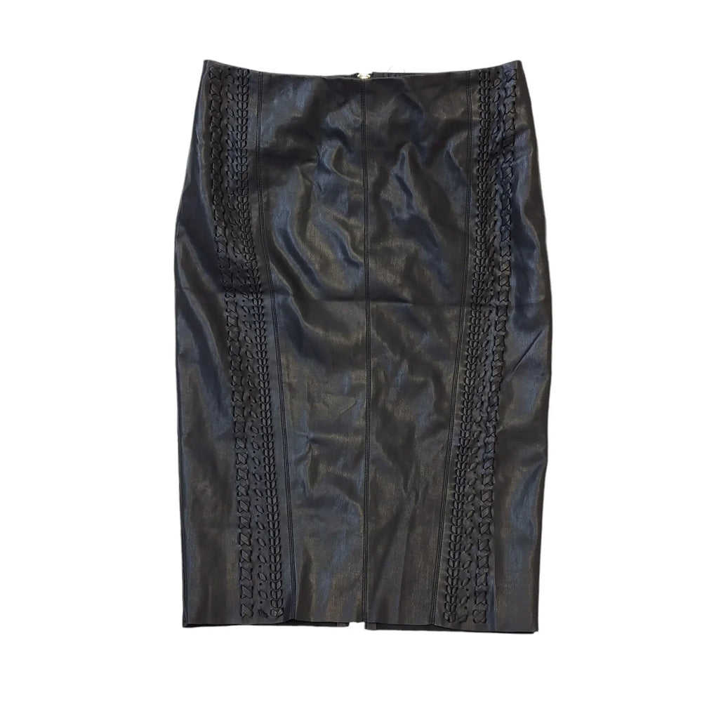 River Island Black Faux Leather Pencil Skirt Women's UK 10 M W30 BNWT H407