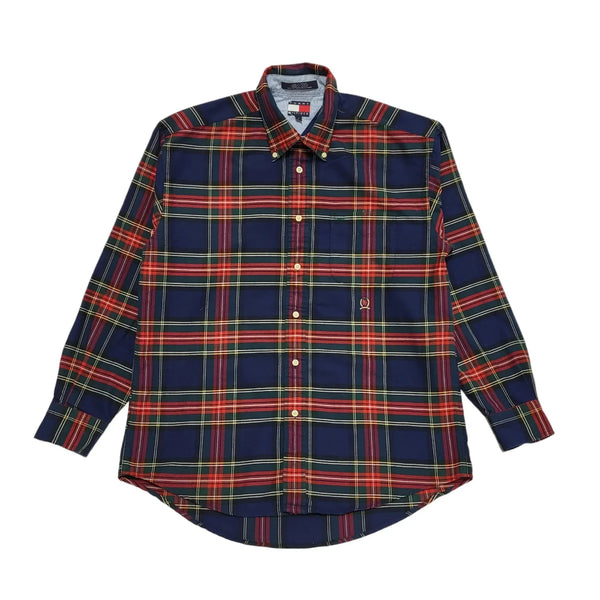 Tommy Hilfiger Blue & Red Check Long Sleeve Shirt Uk Men's Medium EE51