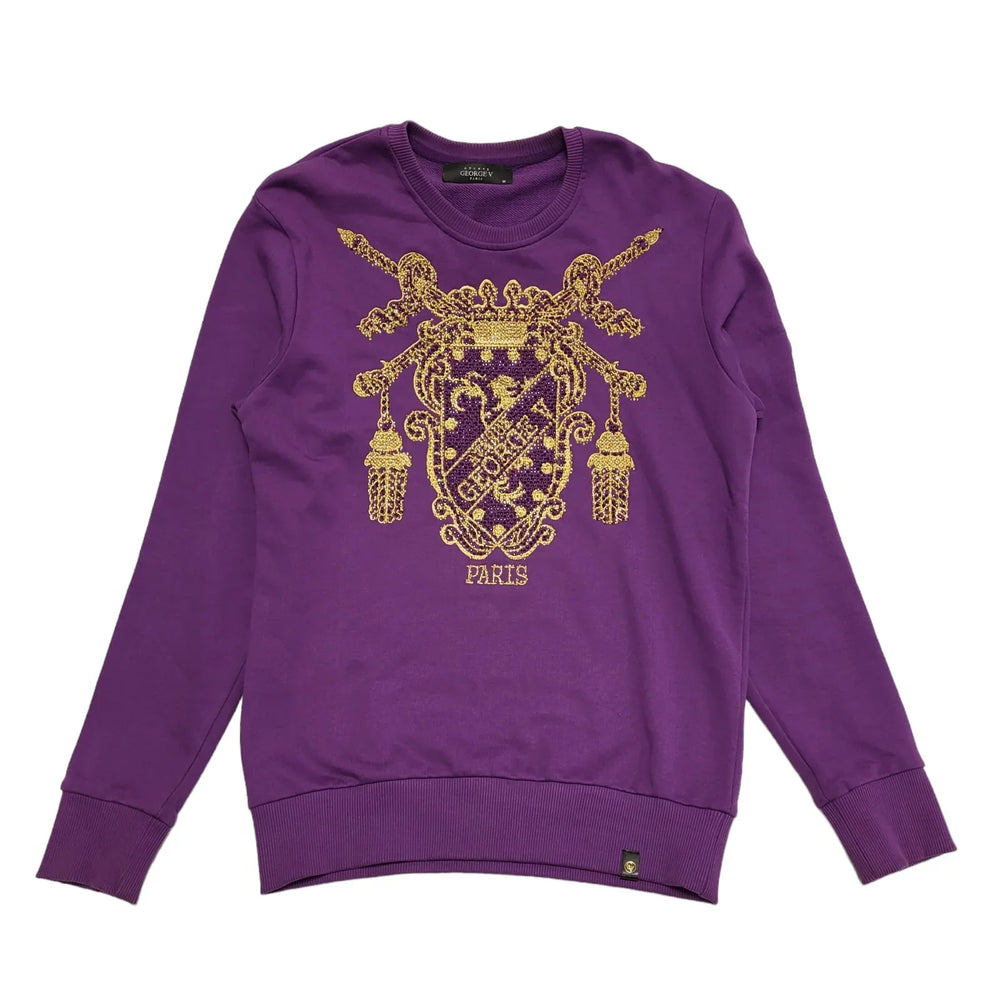 Avenue George V Purple Diamante Sweatshirt Mens UK M CC480