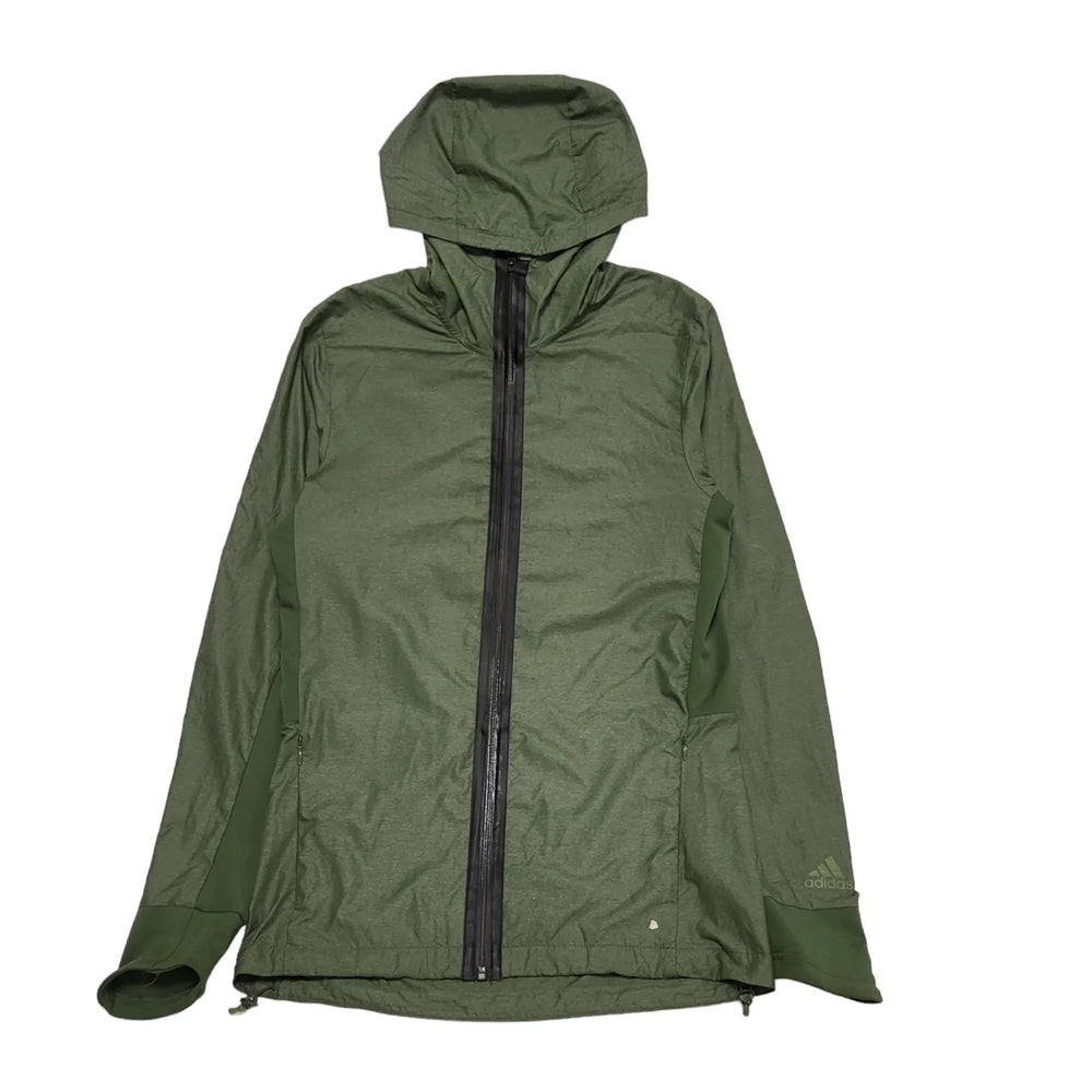 Adidas Green Drawstring Zipped Hooded Sports Jacket Men's uk S BB246