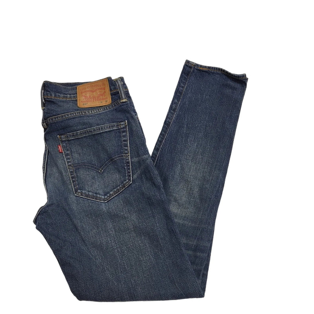 Levi's 512 Faded Blue Tapered Stretch Denim Jeans Men's UK M W32 L32 H428