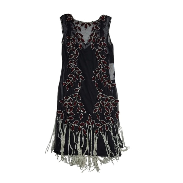 Roman Vintage 90s Black Red Sleeveless Dress Uk Women's Size 18