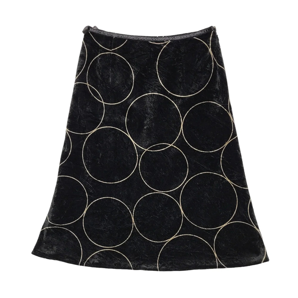 Entertainer Vintage 90's Black Straight Velvet Skirt Uk Women's Size 8 W26